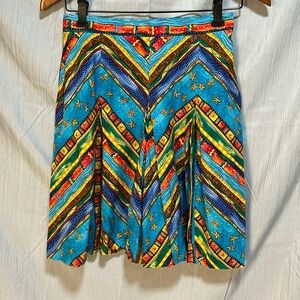 Vintage Buckles Flared Skirt Skort Women’s Size 6 Colorful Beachy Resortwear USA